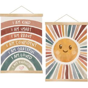 Inspirational Linen Wall Art-You Are Loved,I Believe In You-Positive Affirmation Poster for Kids, Teens & Adults, Classroom Office Counseling Decor, Motivational Quote Wall Hanging 14x18.5In(Je07) in Saudi Arabia