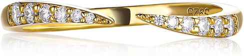 CYW Moissanite Eternity Wave Rings for Women, Adjustable Open Ring, Really Authentic Solid 925 Sterling Silver, Stackable Pinky Ring, Birthday Valentines Anniversary Ideal Gift for Her in Saudi Arabia