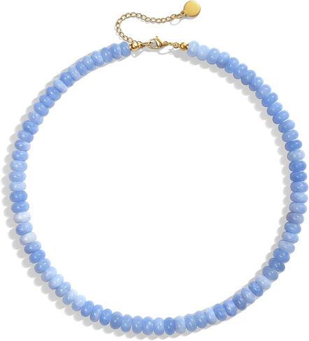 Beaded Gemstone Necklaces for Women Boho Natural Stone Baed Choker Necklaces Colorful Handmade Jewelry Gifts for Summer Vacation Beach in Saudi Arabia