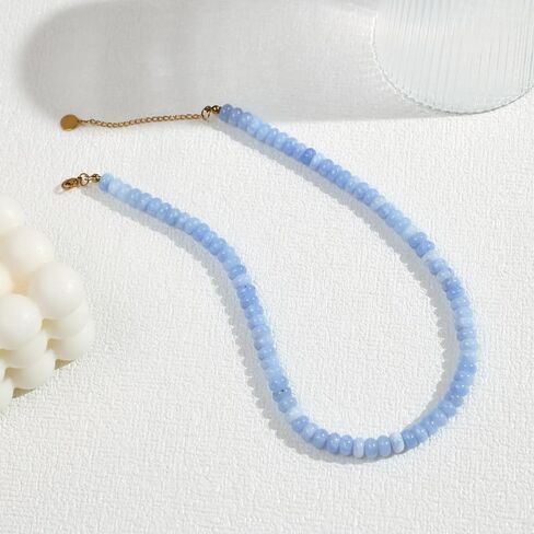 Beaded Gemstone Necklaces for Women Boho Natural Stone Baed Choker Necklaces Colorful Handmade Jewelry Gifts for Summer Vacation Beach in Saudi Arabia