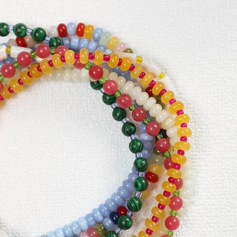 Beaded Gemstone Necklaces for Women Boho Natural Stone Baed Choker Necklaces Colorful Handmade Jewelry Gifts for Summer Vacation Beach in Saudi Arabia