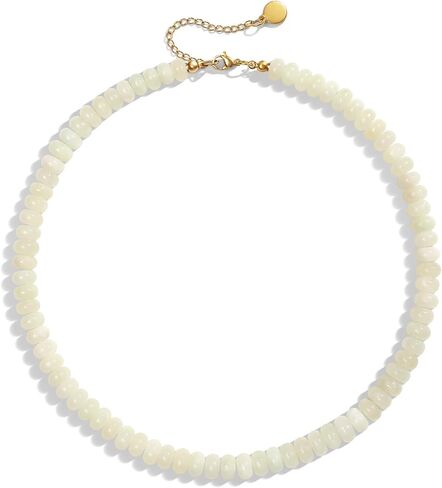 Beaded Gemstone Necklaces for Women Boho Natural Stone Baed Choker Necklaces Colorful Handmade Jewelry Gifts for Summer Vacation Beach in Saudi Arabia