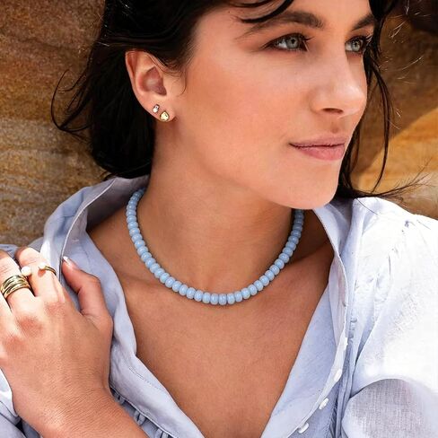 Beaded Gemstone Necklaces for Women Boho Natural Stone Baed Choker Necklaces Colorful Handmade Jewelry Gifts for Summer Vacation Beach in Saudi Arabia