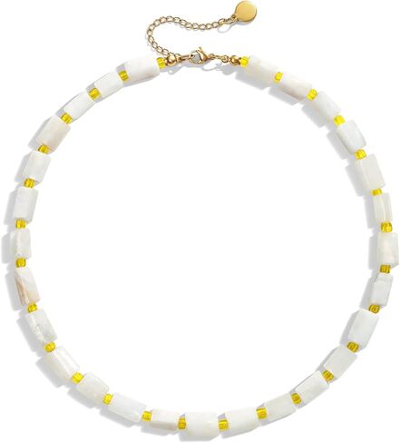 Beaded Gemstone Necklaces for Women Boho Natural Stone Baed Choker Necklaces Colorful Handmade Jewelry Gifts for Summer Vacation Beach in Saudi Arabia
