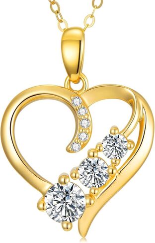 SISGEM 14K Real Gold Heart Infinity Necklace for Women,Yellow Gold 1.2 cttw Moissanite Infinite Love Pendant Necklaces Mother's Day Birthday Gifts for Her 16‘’-18‘’ in Kuwait