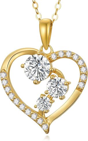 SISGEM 14K Real Gold Heart Infinity Necklace for Women,Yellow Gold 1.2 cttw Moissanite Infinite Love Pendant Necklaces Mother's Day Birthday Gifts for Her 16‘’-18‘’ in Kuwait