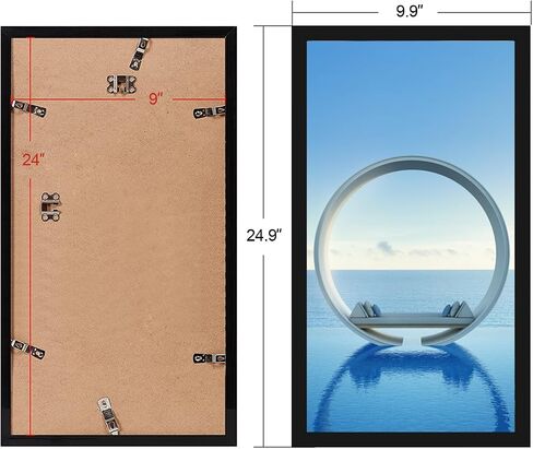 MENNTHUI 9x24 Black Picture Frame, Wall Mounting Horizontally or Vertically, Decoration for Photos, Paintings, Posters, Artwork in Kuwait