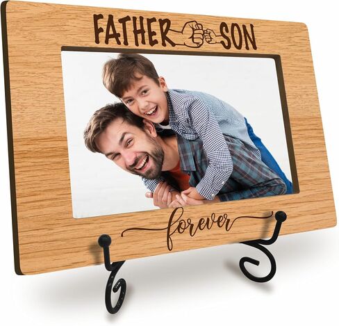 Father & Son Picture Frame, Dad Photo Frame, Dad Gifts from Son, Wood Picture Frame Holds 4x6 Inches Photo, Gifts for Father's Day Birthday Christmas, Frame for Tabletop Display - A16 in Saudi Arabia