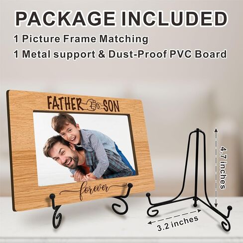 Father & Son Picture Frame, Dad Photo Frame, Dad Gifts from Son, Wood Picture Frame Holds 4x6 Inches Photo, Gifts for Father's Day Birthday Christmas, Frame for Tabletop Display - A16 in Saudi Arabia