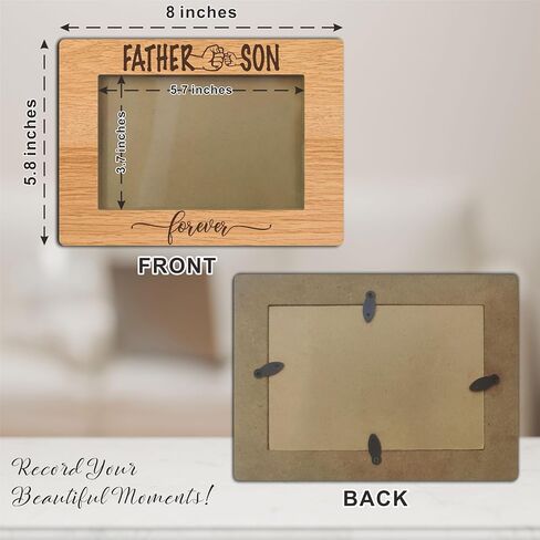 Father & Son Picture Frame, Dad Photo Frame, Dad Gifts from Son, Wood Picture Frame Holds 4x6 Inches Photo, Gifts for Father's Day Birthday Christmas, Frame for Tabletop Display - A16 in Saudi Arabia