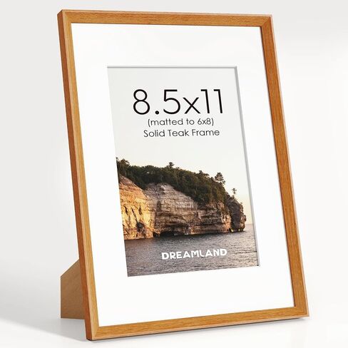 Dreamland 8x10 Picture Frame, Natural Walnut Wood Photo Frame with Plexiglass, Display Pictures 6x8 with Mat or 8x10 Without Mat, Wall or Tabletop Display in Saudi Arabia
