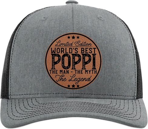 Poppi The Man The Myth The Legend Hat - Grandpa Gift for Poppi - Promoted to Grandpa - Worlds Best - Fathers Day Christmas Bday Gift from Grandson Granddaughter Grandkids - Richardson 112 Trucker Hat in Saudi Arabia
