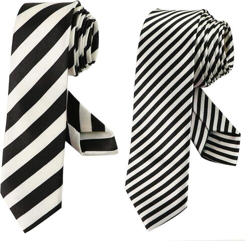 2 Pack Striped Slim Neckties Women Students Stylish Ties Daily Campus Casual Fashion Narrow Tie in Saudi Arabia