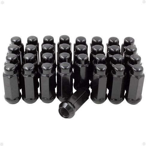 طقم أدوات تركيب قطع غيار العجلات 14x2 قطعة ما بعد البيع مجموعة من 32 قطعة بلوك منتفخ 2.25 طول 19 مم (3/4 بوصة) هيكس - M14x2.0 عجل عجل المكسرات (البق فقط) (32 قطعة ، أسود ، 14 × 2) in Kuwait