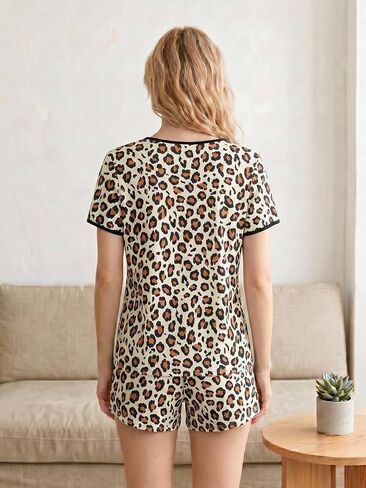 VENTELAN Womens Short Sleeve Pajama 2 Piece Soft Lounge Sets Casual Crewneck Sleepwear PJS in Saudi Arabia