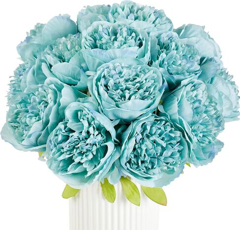 SITUMEIZI 10PCS Artificial Peony Flowers, Real Touch Fake Silk Bouquet with Stems for Home Mothers Day Wedding Party Centerpieces Table Decoration Indoor(Royal Blue) in Saudi Arabia
