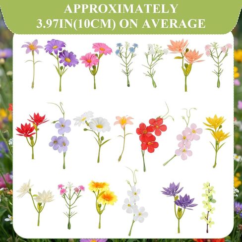 Suncalla 60 Pcs 3.9'' Summer Artificial Wildflower Silk Floating Flowers Floral Backdrop 3D Fake Flower for Craft DIY with Double Sided Tape No Trace for Wedding Arch Home Wall Decor(Classic,Colorful) in Kuwait
