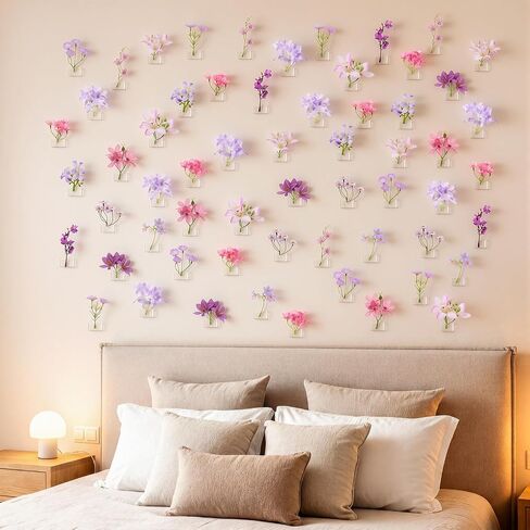 Suncalla 60 Pcs 3.9'' Summer Artificial Wildflower Silk Floating Flowers Floral Backdrop 3D Fake Flower for Craft DIY with Double Sided Tape No Trace for Wedding Arch Home Wall Decor(Classic,Colorful) in Kuwait