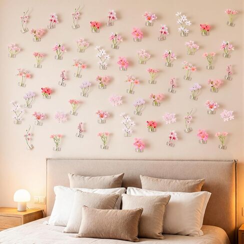 Suncalla 60 Pcs 3.9'' Summer Artificial Wildflower Silk Floating Flowers Floral Backdrop 3D Fake Flower for Craft DIY with Double Sided Tape No Trace for Wedding Arch Home Wall Decor(Classic,Colorful) in Kuwait