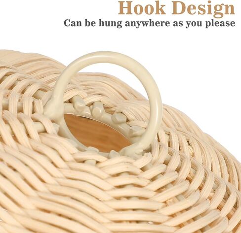ديكور منطاد الهواء الساخن Balacoo Rattan مقاس 13.38 × 9.84 × 2.36 بوصة - زينة معلقة لغرف الأطفال منسوجة يدويًا لغرفة الأطفال، دعامة للصور وهدية صديقة للبيئة in Kuwait
