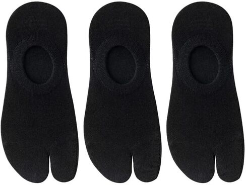 3 Pairs Summer Split Toe Socks for Women Thin Invisible Non Slip Boat Socks for Flip Flops Clogs Slippers in Kuwait