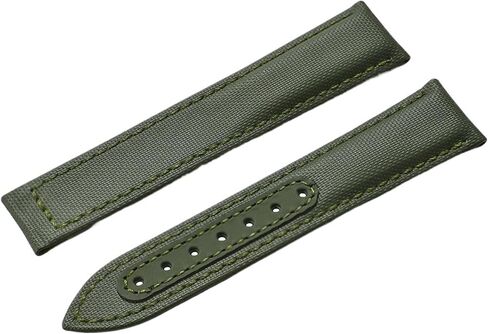 Leather & Sailcloth Hybrid Strap - Canvas Style, 20/22mm Men's Band in Kuwait