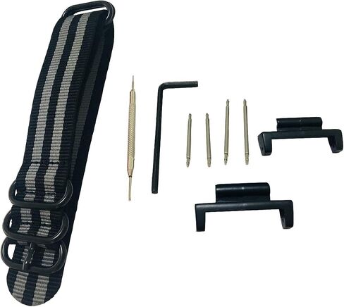 Richie strap] 22mm 5 Ring Nylon Watch Band Strap Metal Adapters Kit for Casio GShock GG-1000 GSG-100 GWG-100 GWG100 GSG100 in Saudi Arabia