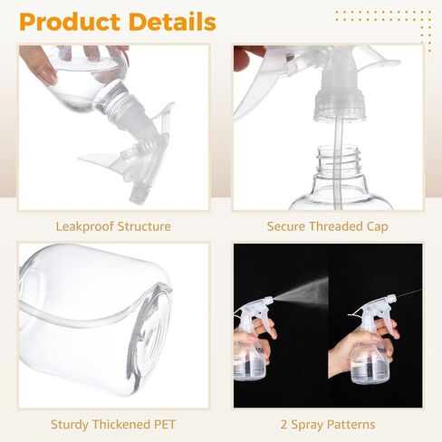24 Pcs Refillable Spray Bottles, Small 8 oz Plastic Spray Bottles with Adjustable Nozzles for Gardening, Hair Care, Cleaning in Saudi Arabia