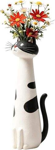 Quirky Cat Vase, Unique Flower Vase for Cat Lovers, Cat Vase for Flowers, Whimsical White Cat Design Decorative Vase for Home and Office Decor in Saudi Arabia