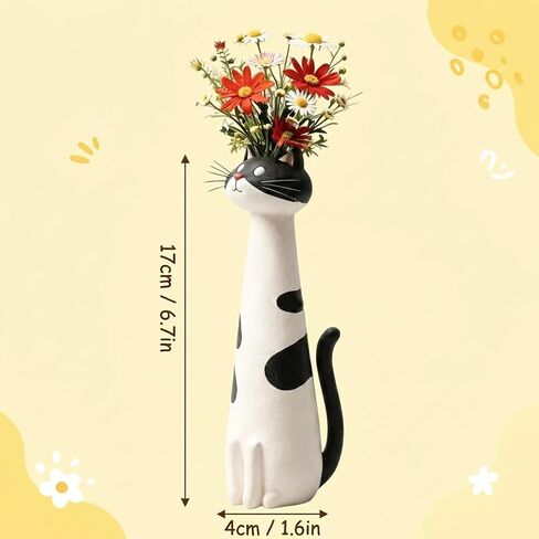Quirky Cat Vase, Unique Flower Vase for Cat Lovers, Cat Vase for Flowers, Whimsical White Cat Design Decorative Vase for Home and Office Decor in Saudi Arabia
