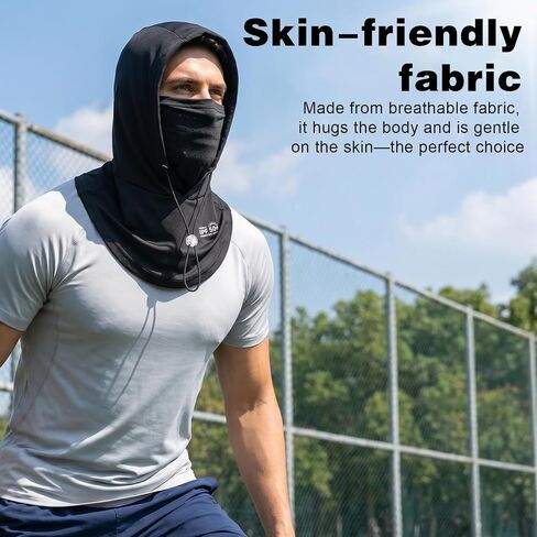 Summer Balaclava Face Mask, UV Protection, Breathable Holes, Adjustable Drawstring Sun Hood, Full Head Mask for Men Women, Fishing Cycling Running in Kuwait