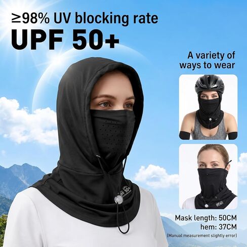 Summer Balaclava Face Mask, UV Protection, Breathable Holes, Adjustable Drawstring Sun Hood, Full Head Mask for Men Women, Fishing Cycling Running in Kuwait
