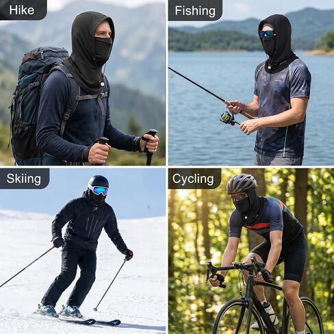 Summer Balaclava Face Mask, UV Protection, Breathable Holes, Adjustable Drawstring Sun Hood, Full Head Mask for Men Women, Fishing Cycling Running in Kuwait