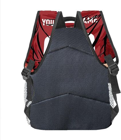Custom Backpack Name Number Rugby, Unisex Sports Fan Adults School Daily Outdoor San Francisco Red in Kuwait