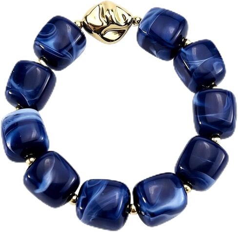 Chunky Beaded Bracelet for Women Trendy Colorful Resin Square Beaded Bracelets Elastic Stretch Colorful Chunky Beads Bracelet Boho Summer Beach Vacation Jewelry in Saudi Arabia