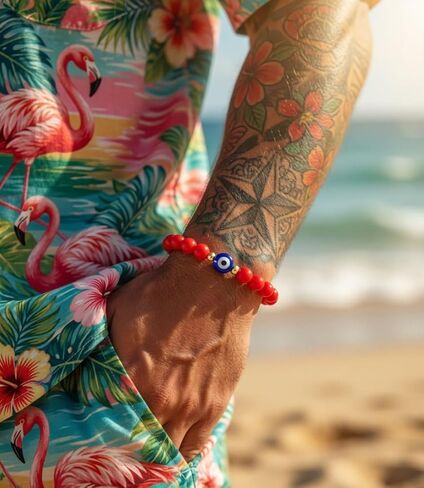 Matching Red String Bracelets Set for Couples with Evil Eye Protection Charm in Saudi Arabia