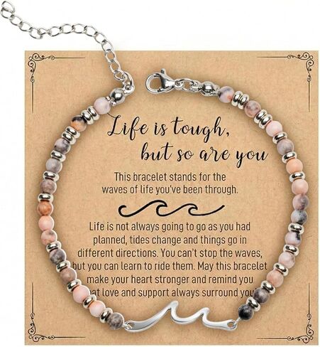 Wave Bracelets for Women, Inspirational Gifts, Unique Present for Girl, Mom, Friend, Sister, Bestie Crystal Bracelets for Birthday, Mothers Day, Christmas in Saudi Arabia