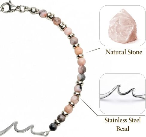 Wave Bracelets for Women, Inspirational Gifts, Unique Present for Girl, Mom, Friend, Sister, Bestie Crystal Bracelets for Birthday, Mothers Day, Christmas in Saudi Arabia