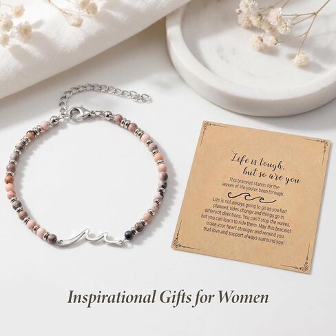 Wave Bracelets for Women, Inspirational Gifts, Unique Present for Girl, Mom, Friend, Sister, Bestie Crystal Bracelets for Birthday, Mothers Day, Christmas in Saudi Arabia