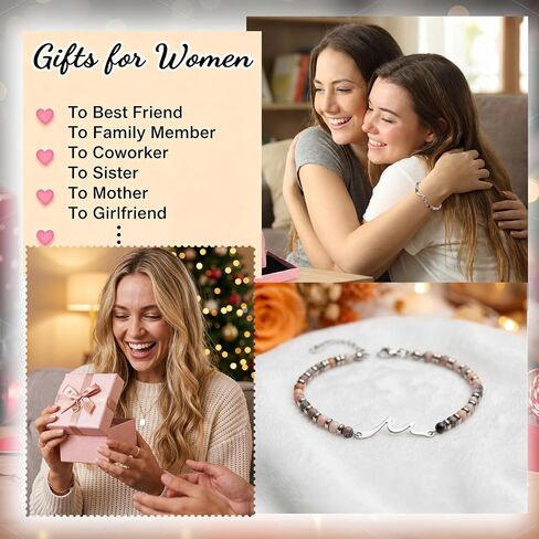 Wave Bracelets for Women, Inspirational Gifts, Unique Present for Girl, Mom, Friend, Sister, Bestie Crystal Bracelets for Birthday, Mothers Day, Christmas in Saudi Arabia