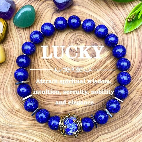 Beaded Stretch Bracelets for Women Elegance Lapis Lazuli Bracelet for Attracting Spiritual Wisdom Jewelry Gift for Intuition in Kuwait