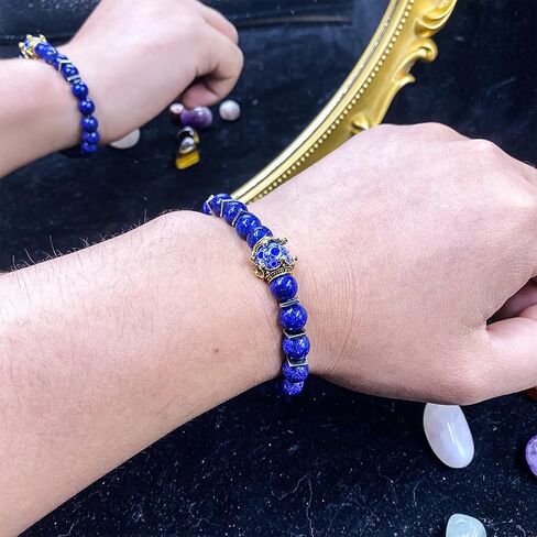Beaded Stretch Bracelets for Women Elegance Lapis Lazuli Bracelet for Attracting Spiritual Wisdom Jewelry Gift for Intuition in Kuwait