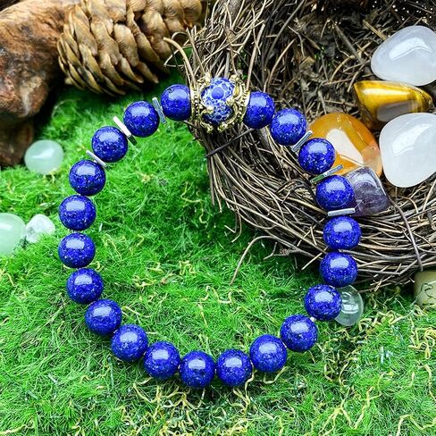 Beaded Stretch Bracelets for Women Elegance Lapis Lazuli Bracelet for Attracting Spiritual Wisdom Jewelry Gift for Intuition in Kuwait