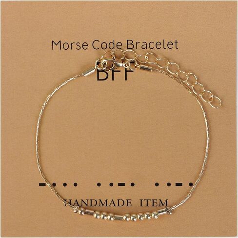 Morse Code Inspirational Bracelets for Women Men Family Gold Silver Beads Adjustable Extender Chain for Best Friends in Saudi Arabia