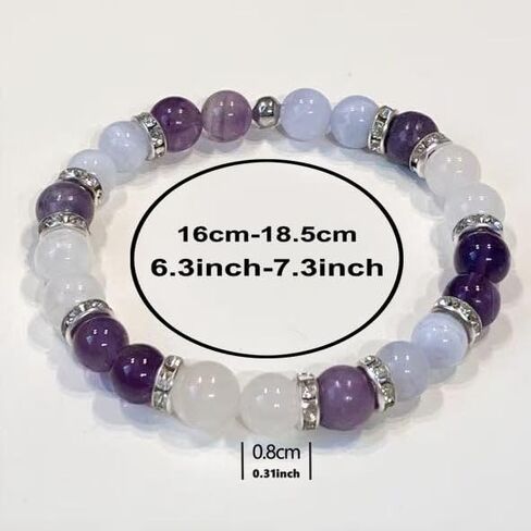 Menopause Bracelet for Women, Healing Crystal Beaded Stretch Cooling Relief Wristband Spiritual Mindfulness Energy Natural Stone Calming Jewelry in Saudi Arabia