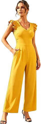 2026 New Women's One Piece Jumpsuits, Breathable V-Neck Wide Leg, Comfort Stretch Knit for Spring Summer in Saudi Arabia