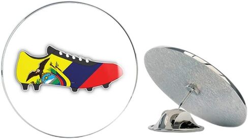 Ecuador Flag Soccer Cleats Round Metal 0.75" Lapel Pin Hat Shirt Pin Tie Tack Pinback in Saudi Arabia