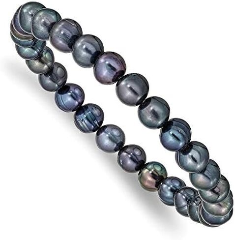 Saris and Things 6-7mm Black Freshwater Cultured Pearl Stretch Bracelet in Kuwait