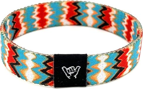 Hang Loose Bands - Southwestern Bracelet for Men, Women & Teens - Comfy Tribal Print and Boho - Western Style Reversible Wristband - Shockwave| Medium: 7.5" (for large wrists) in Saudi Arabia