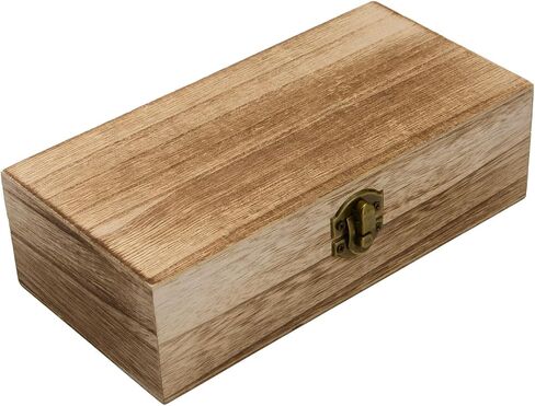 Wooden Storage Box Brown 7.8x3.86x2.82 Inch | Hinged Lid, Decorative Container, for Jewelry, Desk Organizer in Saudi Arabia